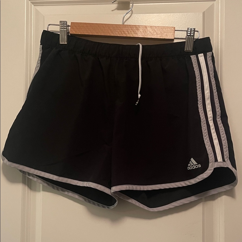 Adidas Women's Black and White Athletic Shorts